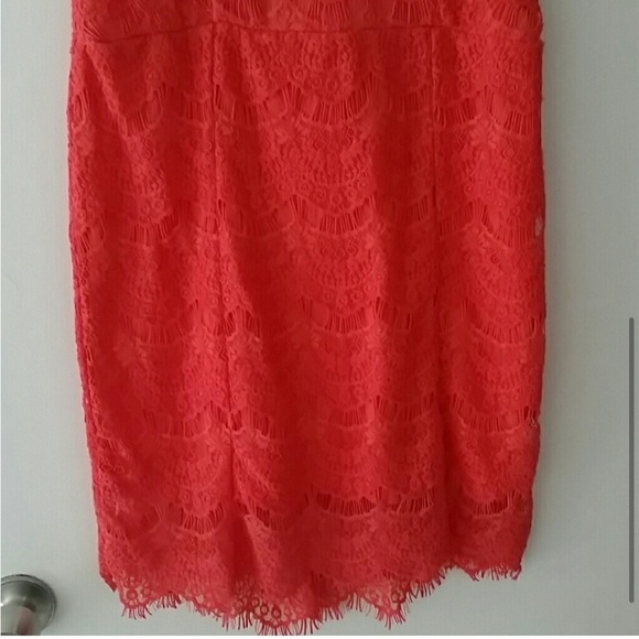 Free People Daydream Bodycon Orange Lace Open back Feminine Coquette Mini Dress - Picture 4 of 8